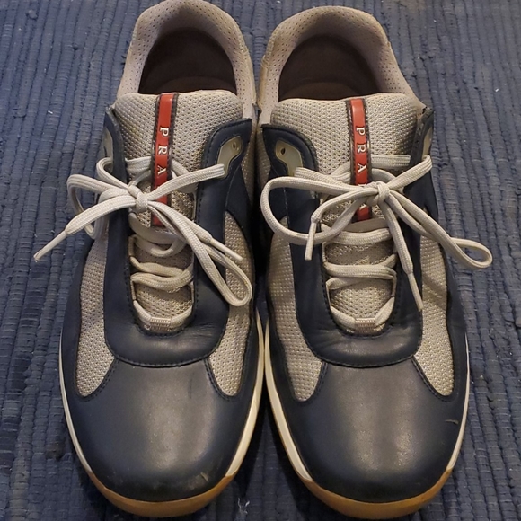 mens blue prada sneakers